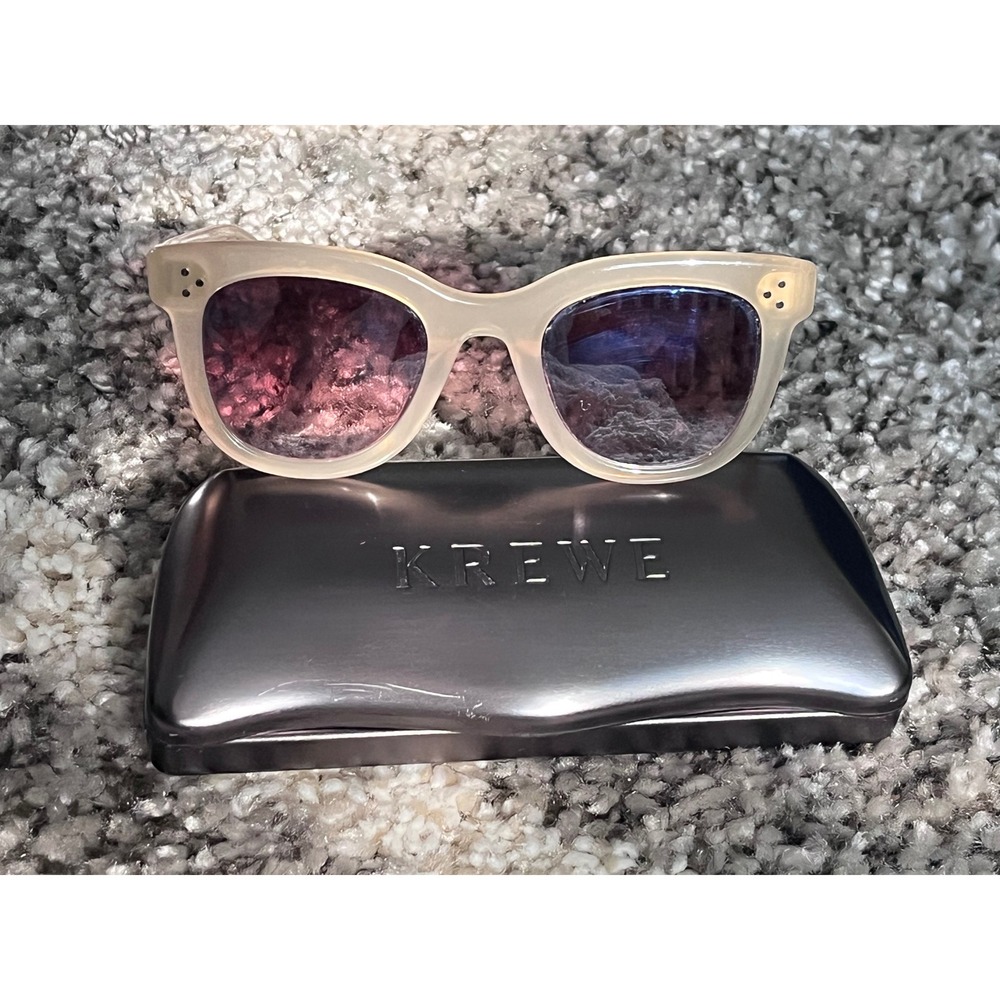 KREWE JENA Blonde Sunglasses Translucent Handcrafted Frames with Case 50-24